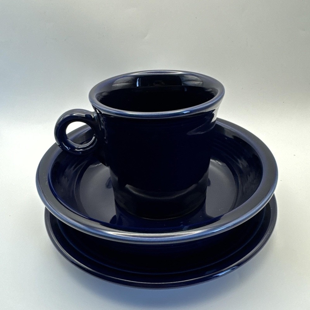 3 Pieces‎ Fiestaware Cobalt Fiestaware Bowl, Saucer, Mug